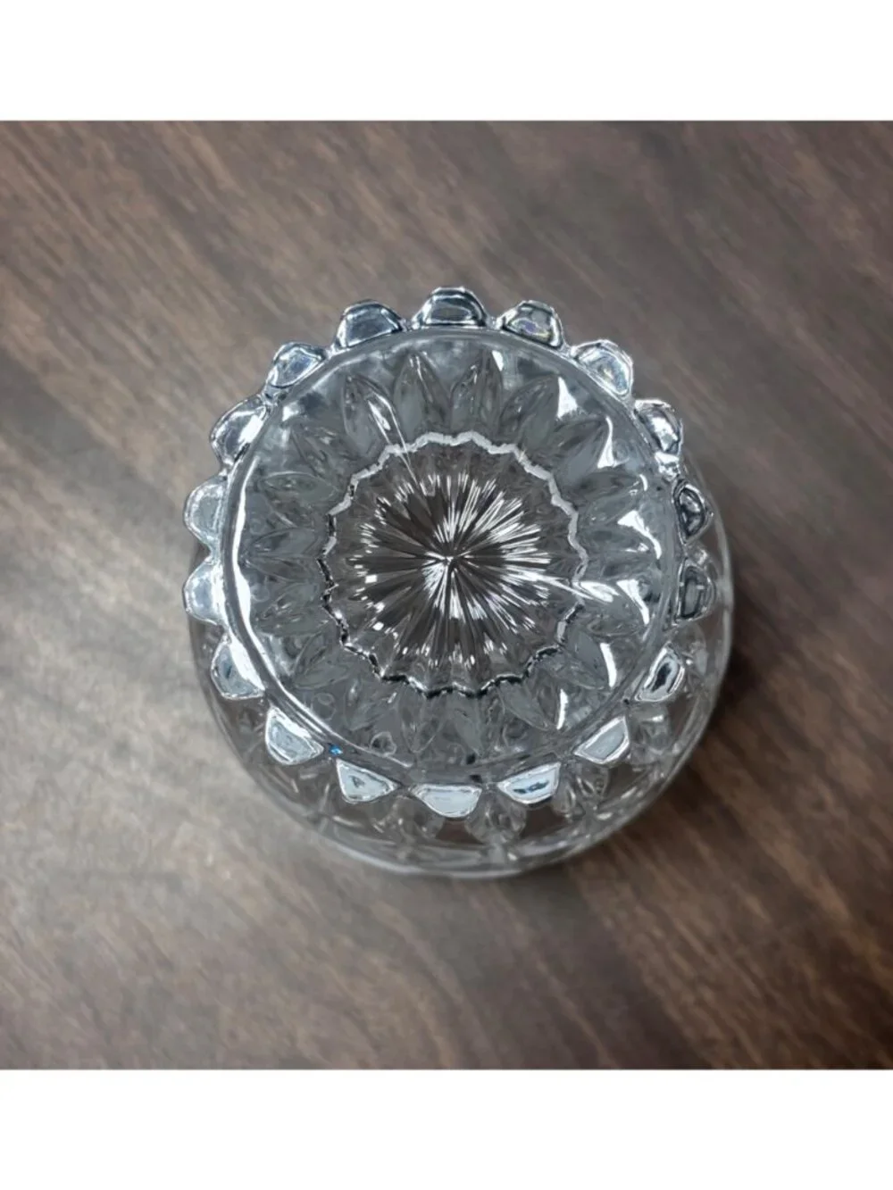 Imperlux 24% Lead Crystal Vase With Etched Frosted Floral Pattern VTG 80s